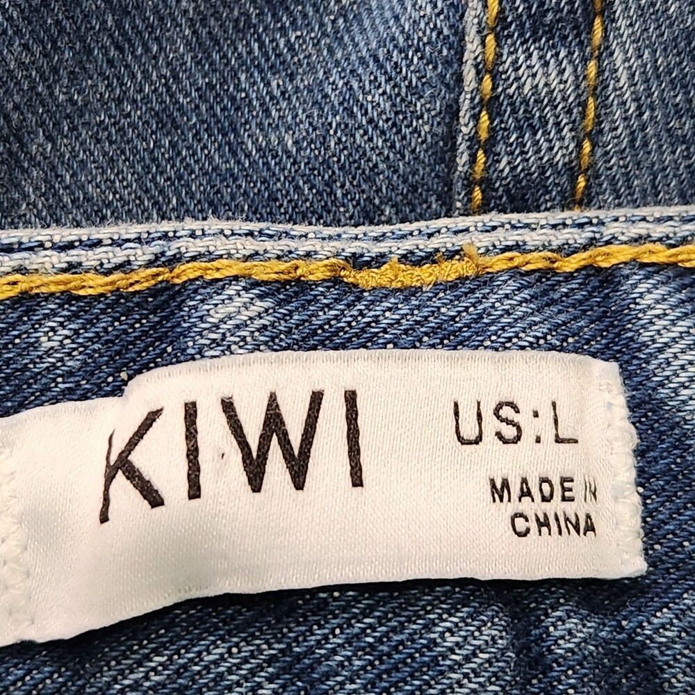 Kiwi Denim Jeans Size Large Blue Color Drop Rhinestones. - Picture 5 of 16